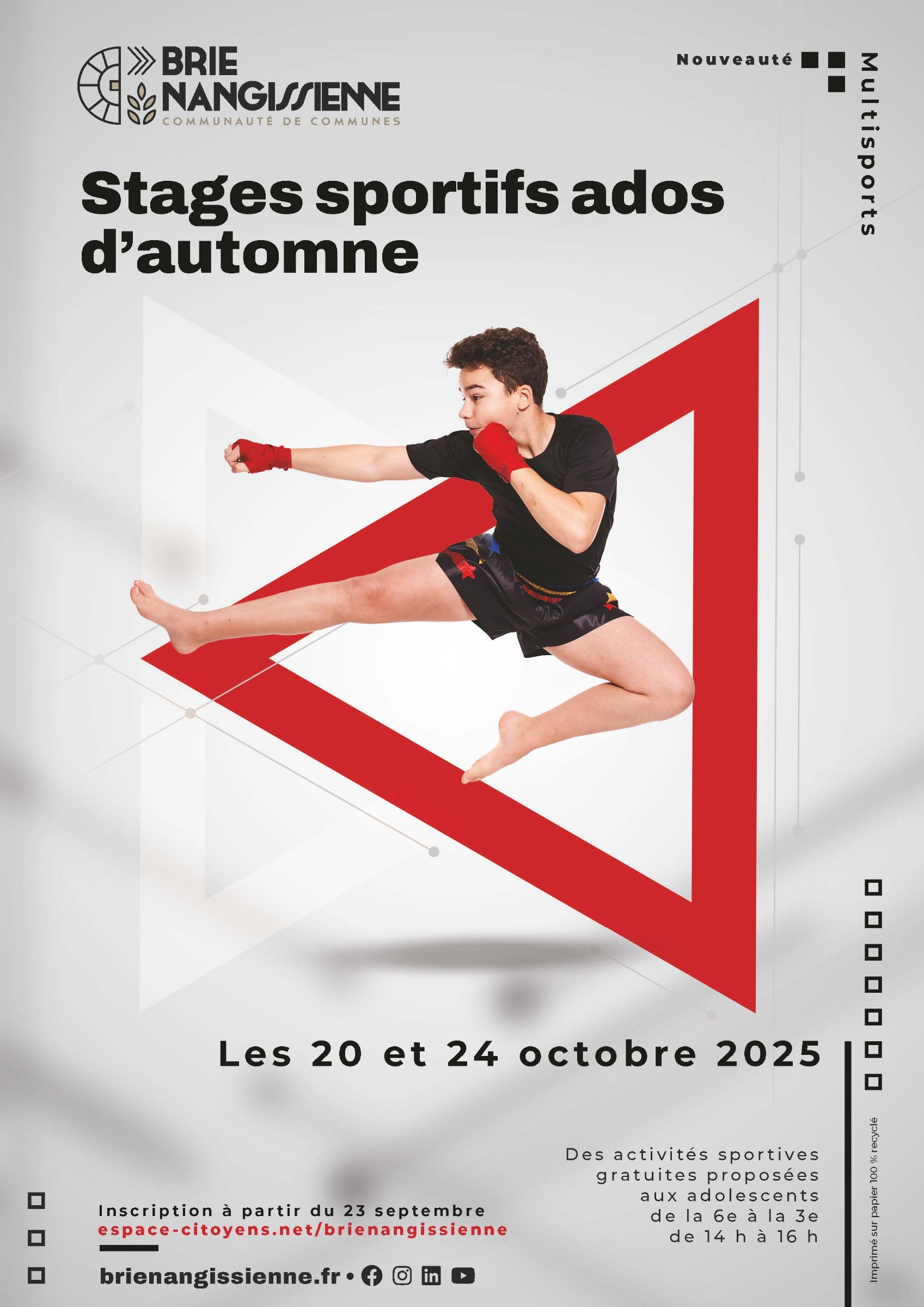 Affiche A3 Stage Multisports Ados Automne 2025