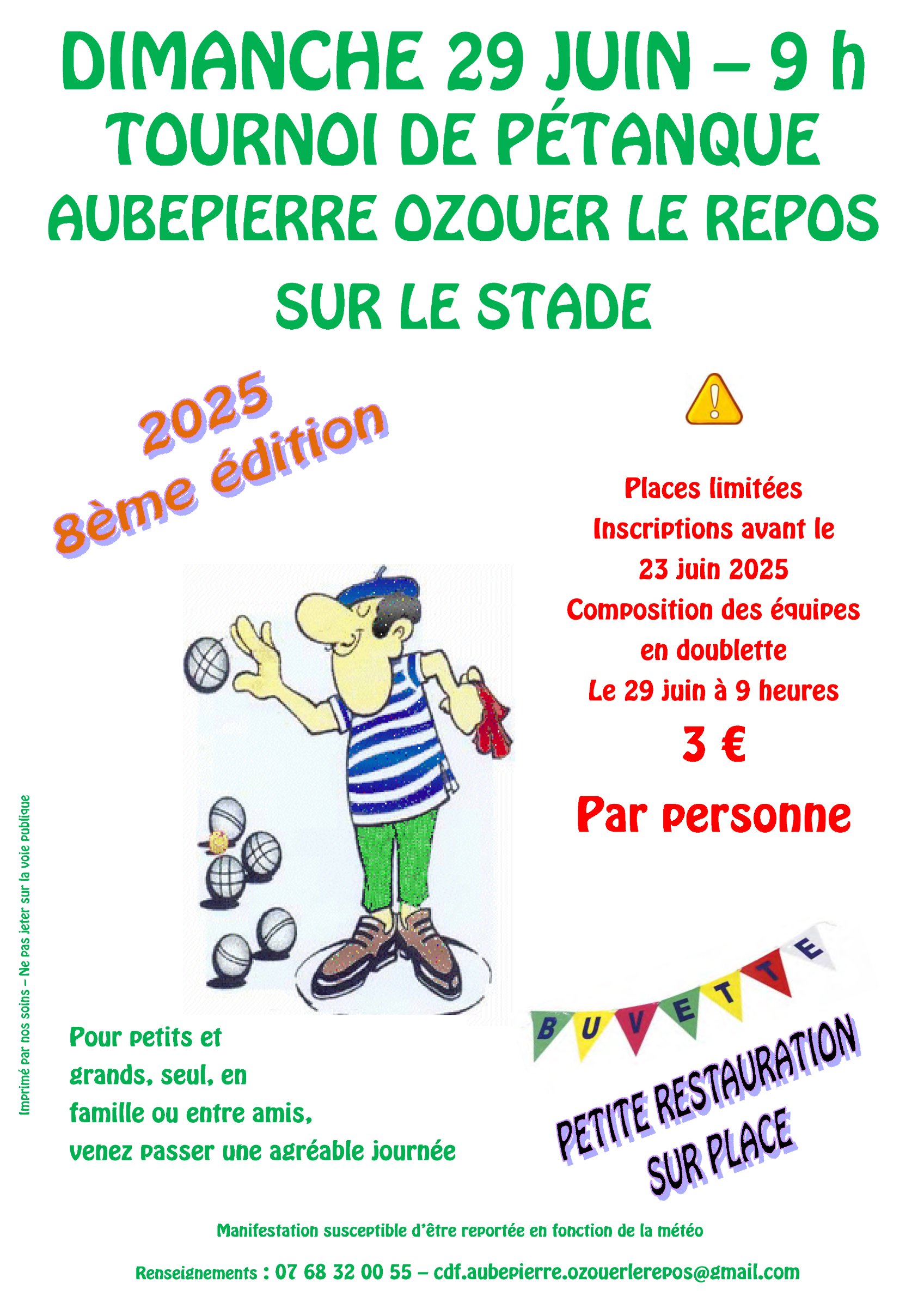 Affiche Tournoi Pétanque