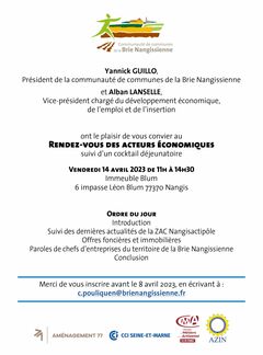 Rendez-vous des acteurs économiques - Invitation