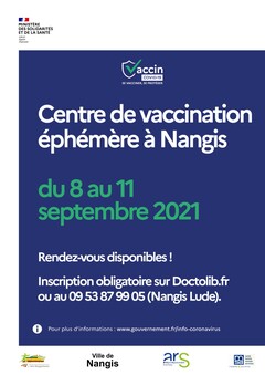 Centre de vaccination éphémère 3<sup class="typo_exposants">e</sup> session : affiche