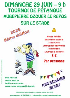 Affiche Tournoi Pétanque - PDF