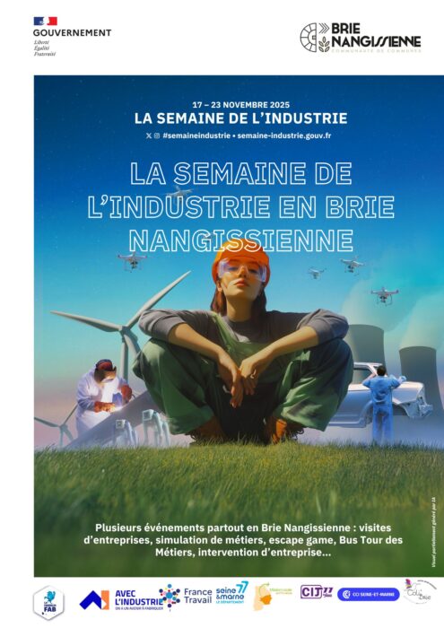 Affiche 2025 de la Semaine de l'industrie en Brie Nangissienne.